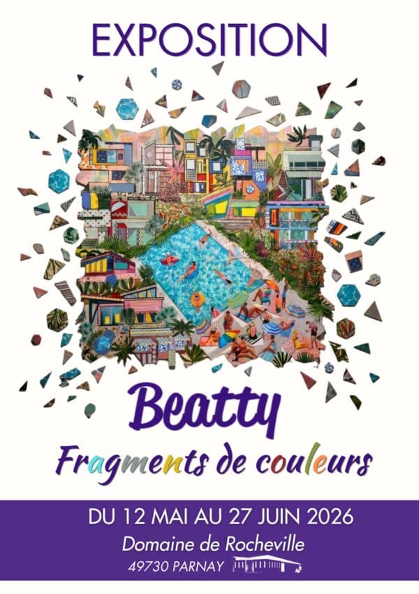 Affiche exposition collage Beatty au Domaine de Rocheville Saumur