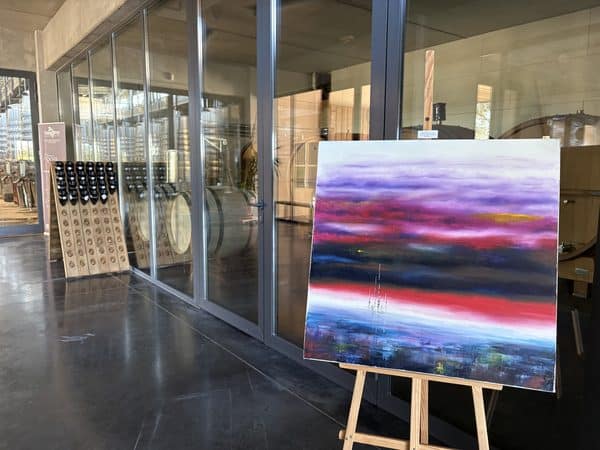 Peinture abstraite d'un ciel réalisée au couteau par Eric Manoukian, exposition Bipolaire